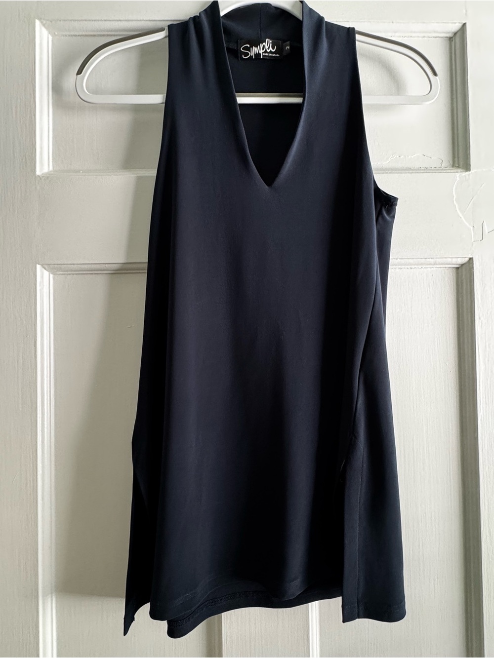 Sympli Navy V-Neck Sleeveless Tank